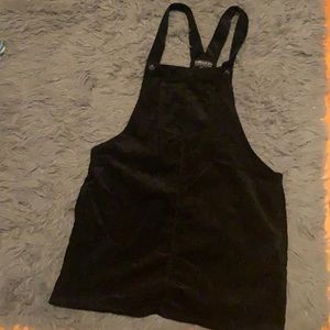 black corduroy overall dress